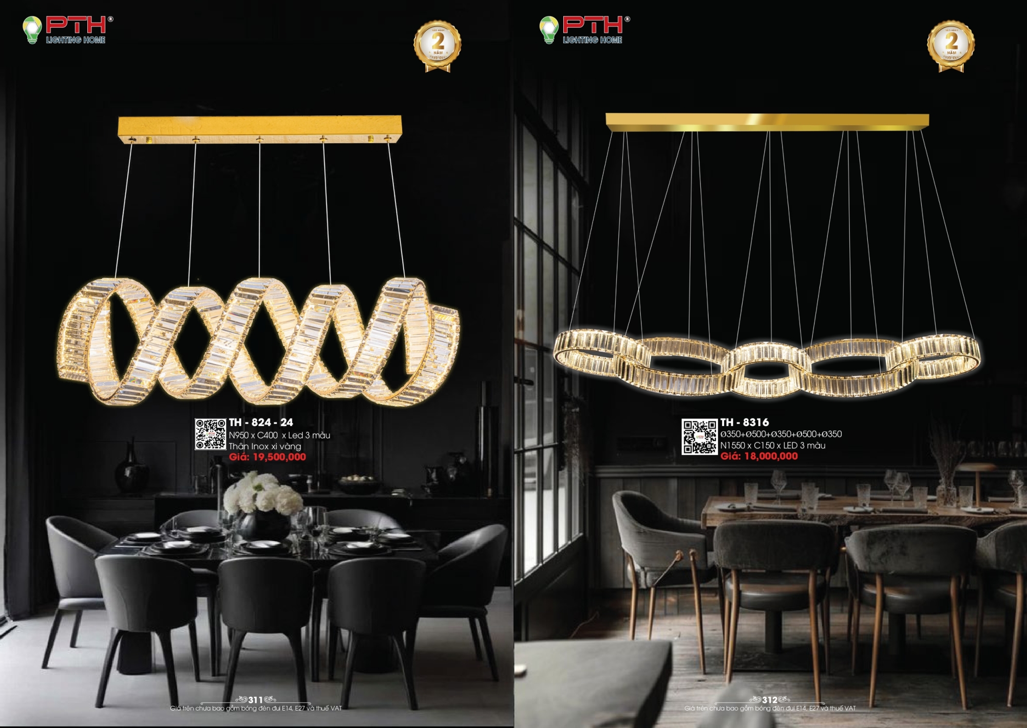 Bảng giá đèn trang trí PTH Lighting Home 2026